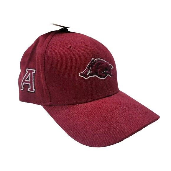 Arkansas Razorbacks Hat Hook & Loop Strapback Red Maroon Twins Enterprise‎ NOS - Picture 1 of 8